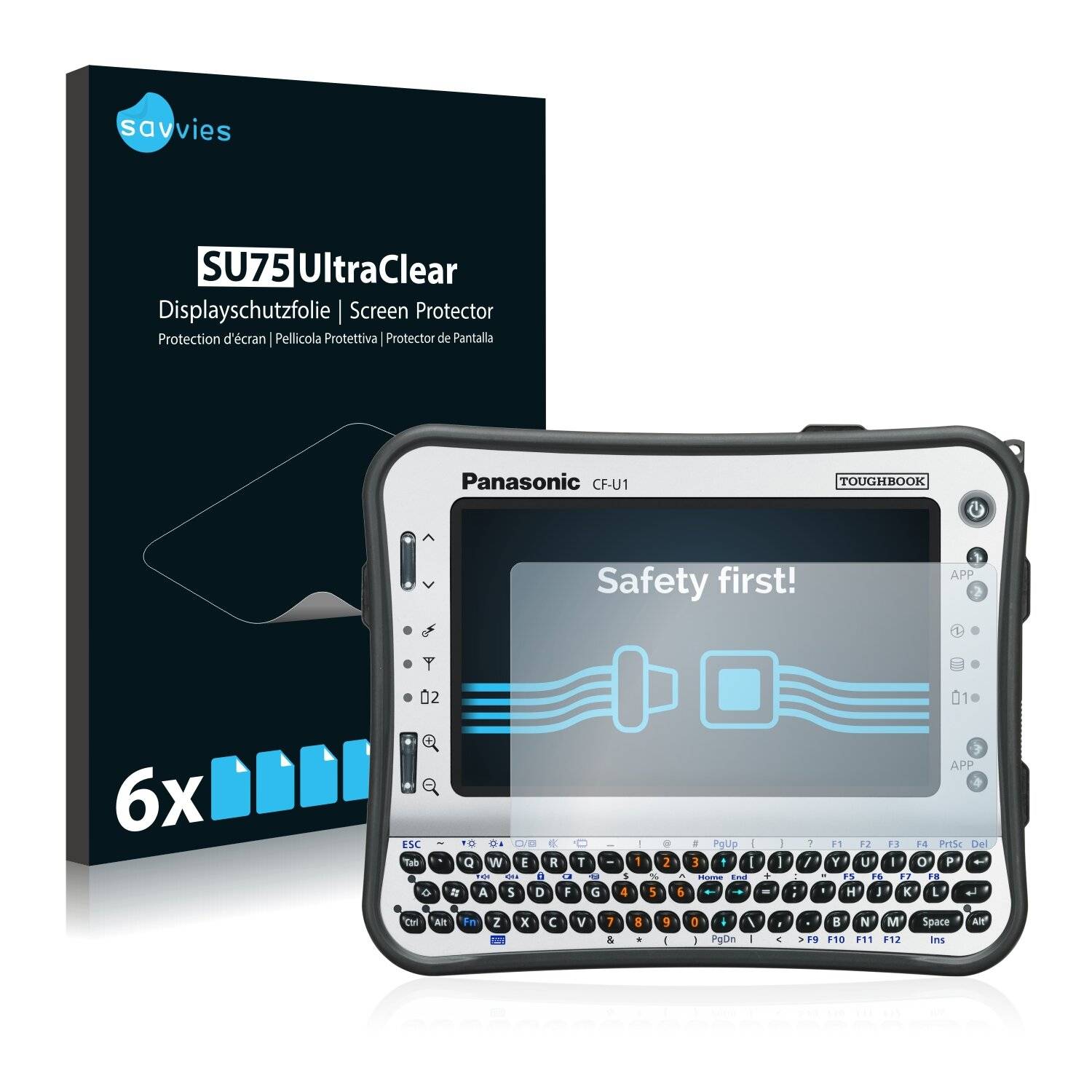 6x Savvies SU75 Displayschutzfolie für Panasonic Toughbook
