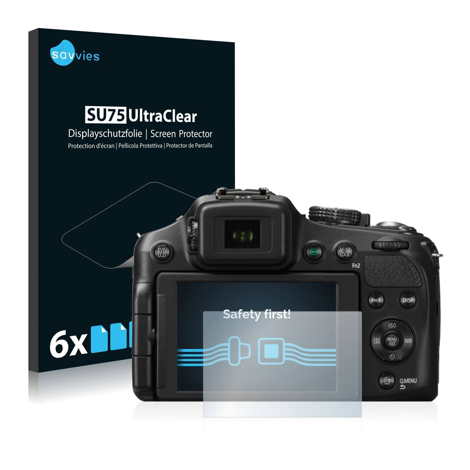 6x Savvies SU75 Displayschutzfolie für Panasonic Lumix