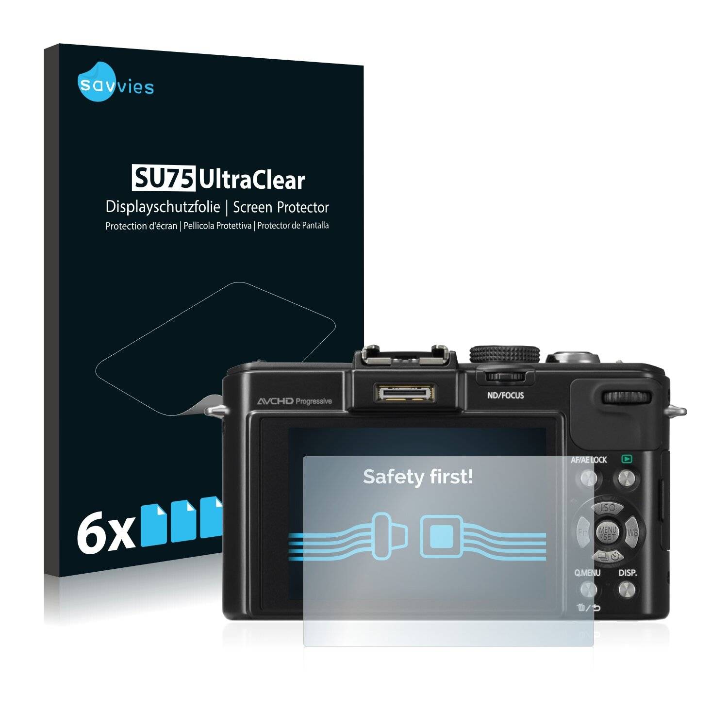 6x Savvies SU75 Displayschutzfolie für Panasonic Lumix