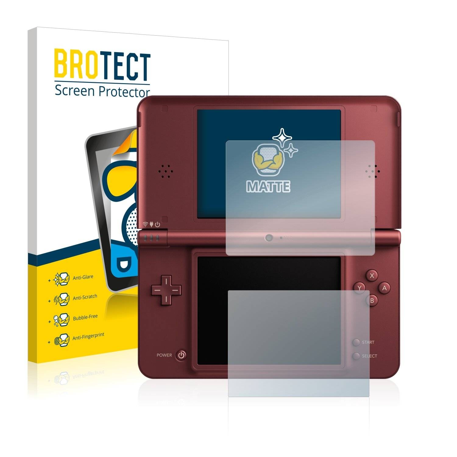 2x BROTECT Matte Displayschutzfolie für Nintendo DSi XL - Entspiegelt,