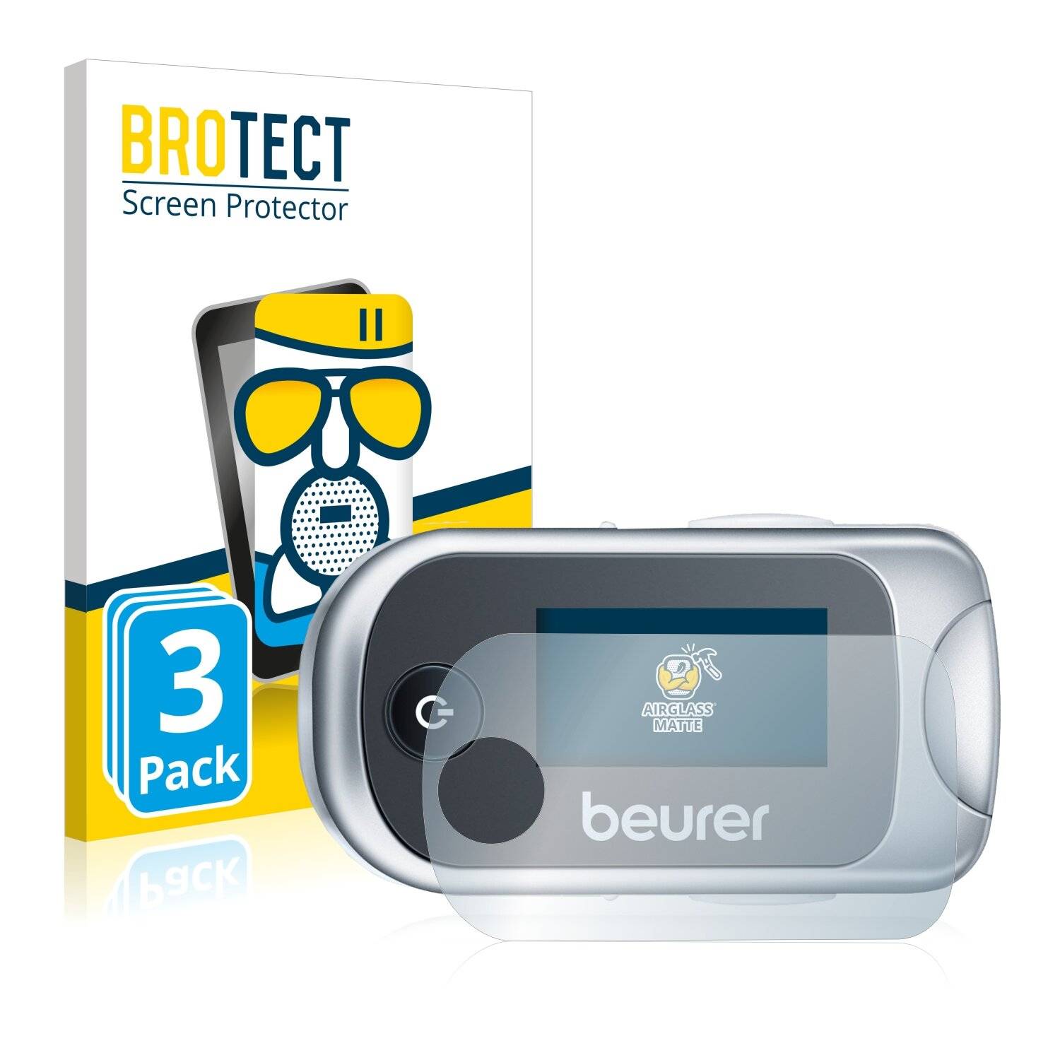 3x BROTECT AirGlass Matte Schutzglas Folie für Beurer PO
