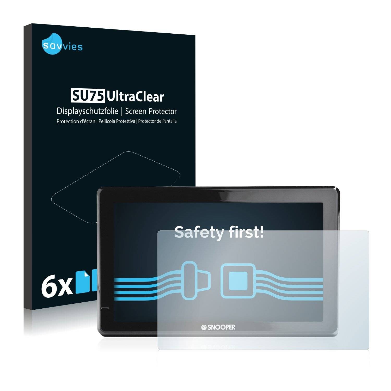 6x Savvies SU75 Displayschutzfolie für Snooper Truckmate Pro