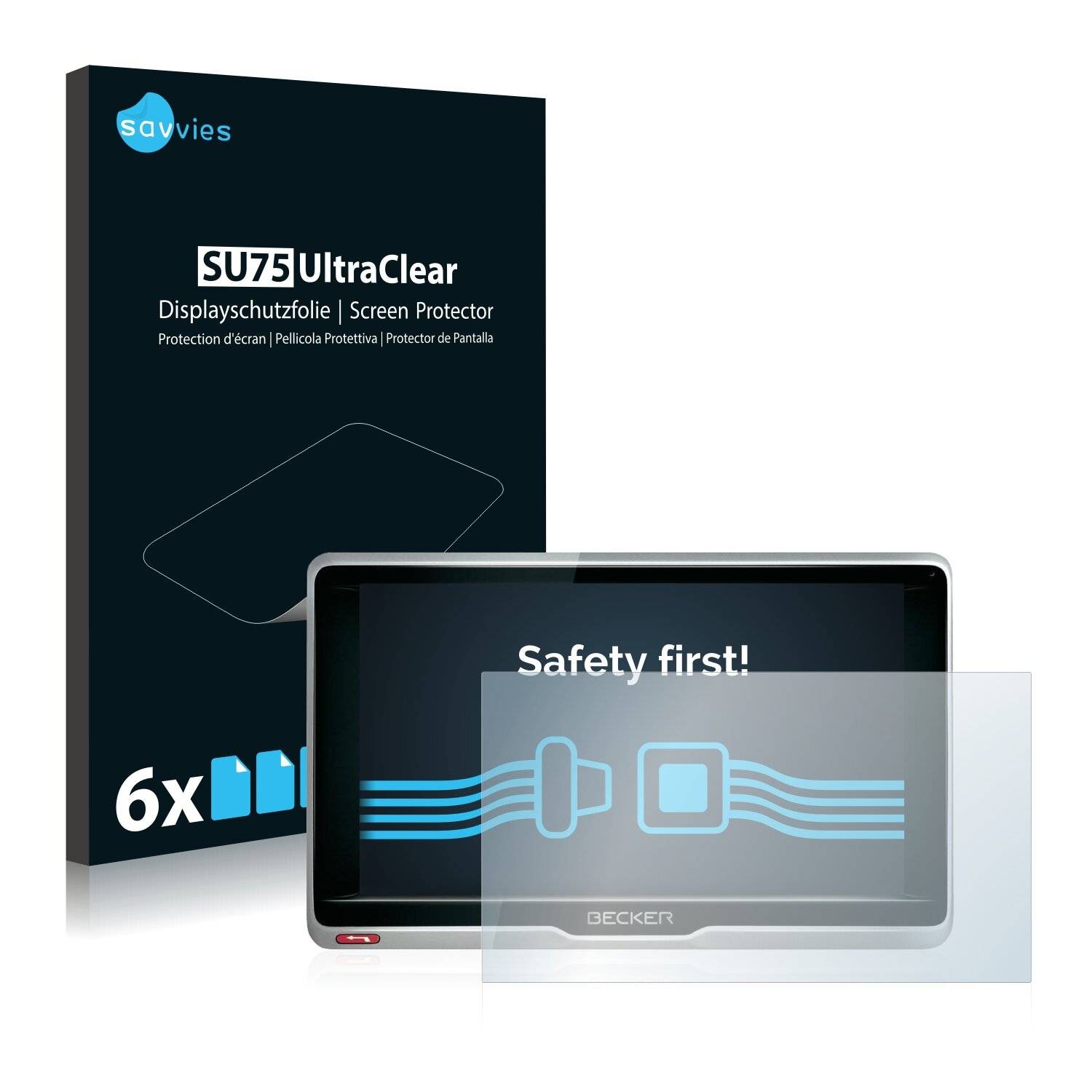 6x Savvies SU75 Displayschutzfolie für Becker active.6 CE