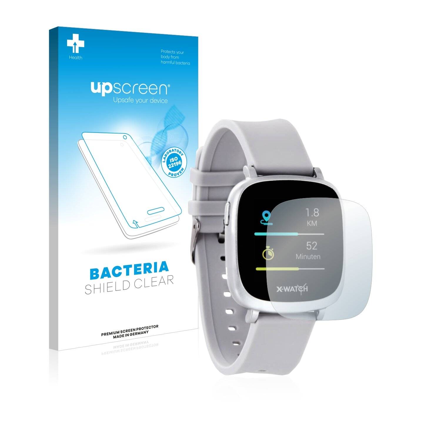 upscreen Bacteria Shield Clear Premium Antibakterielle Displayschutzfolie für Xlyne X-Watch