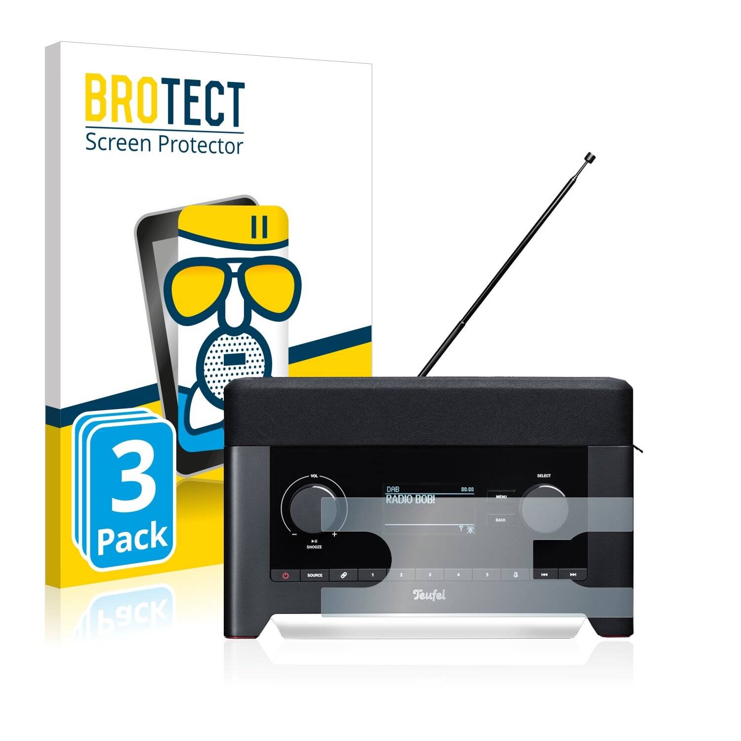 3x BROTECT AirGlass Matte Schutzglas Folie für Teufel Radio