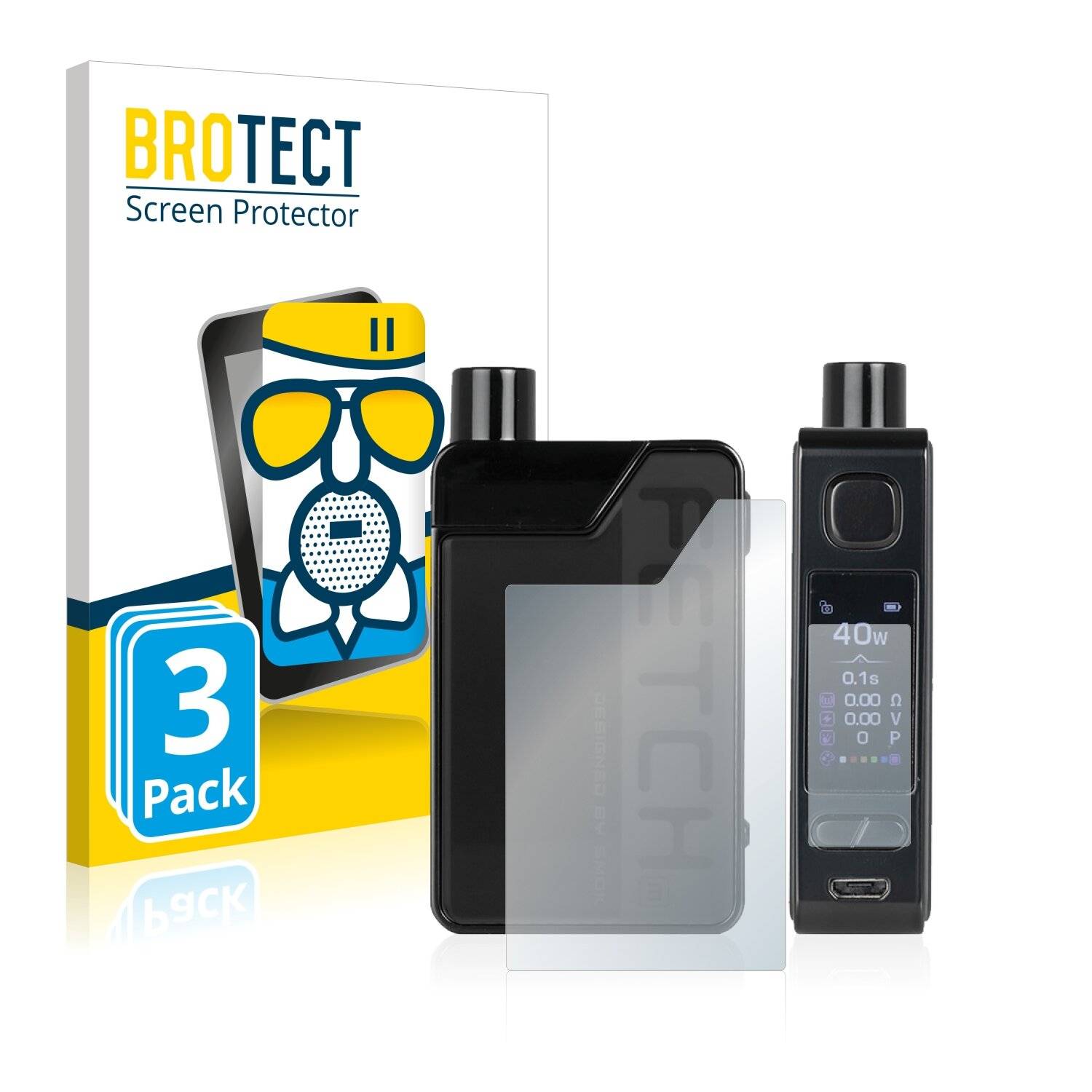 3x BROTECT AirGlass Matte Schutzglas Folie für Smok Fetch Mini