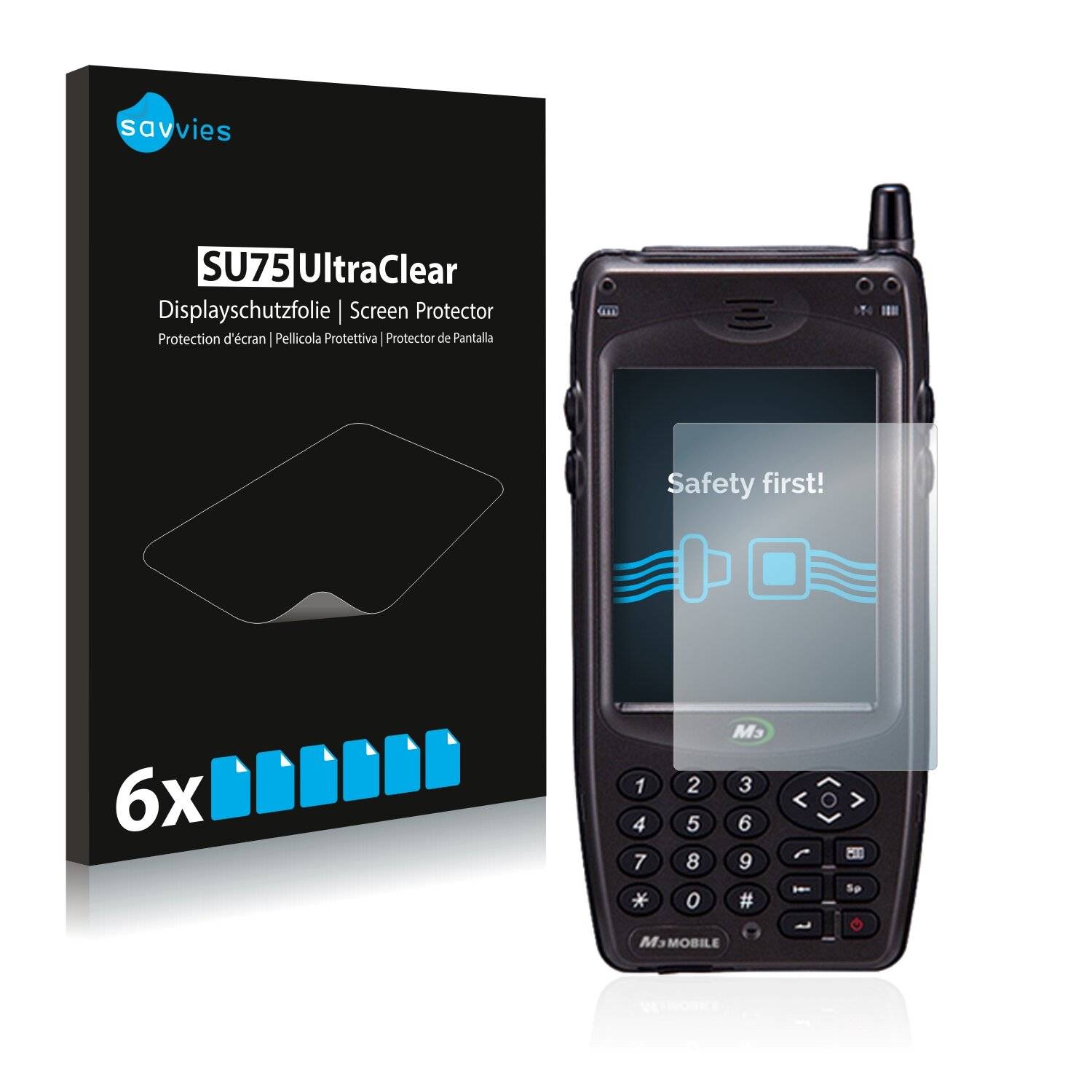 6x Savvies SU75 Displayschutzfolie für M3 Mobile M3