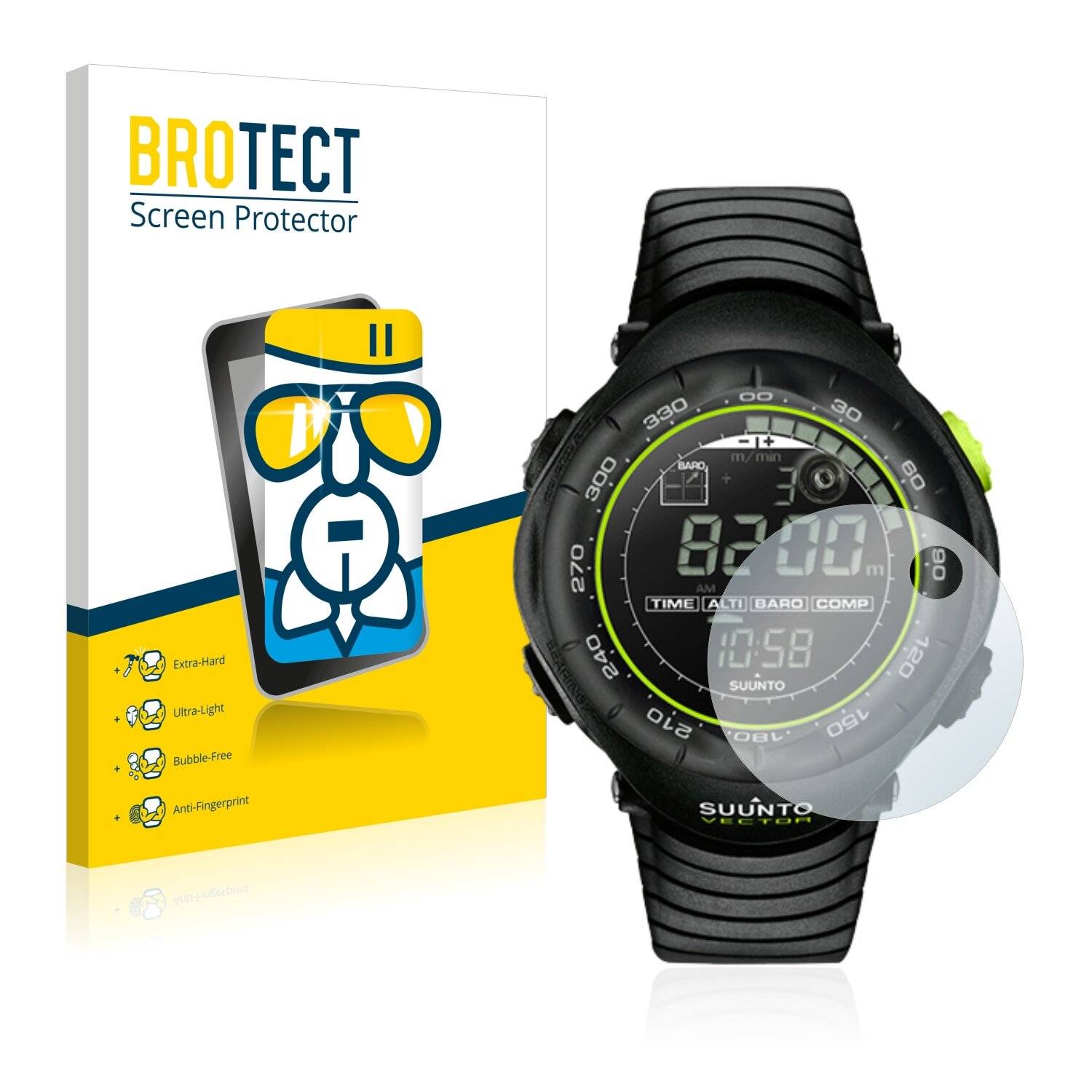 BROTECT AirGlass Schutzglas Folie für Suunto Vector Black