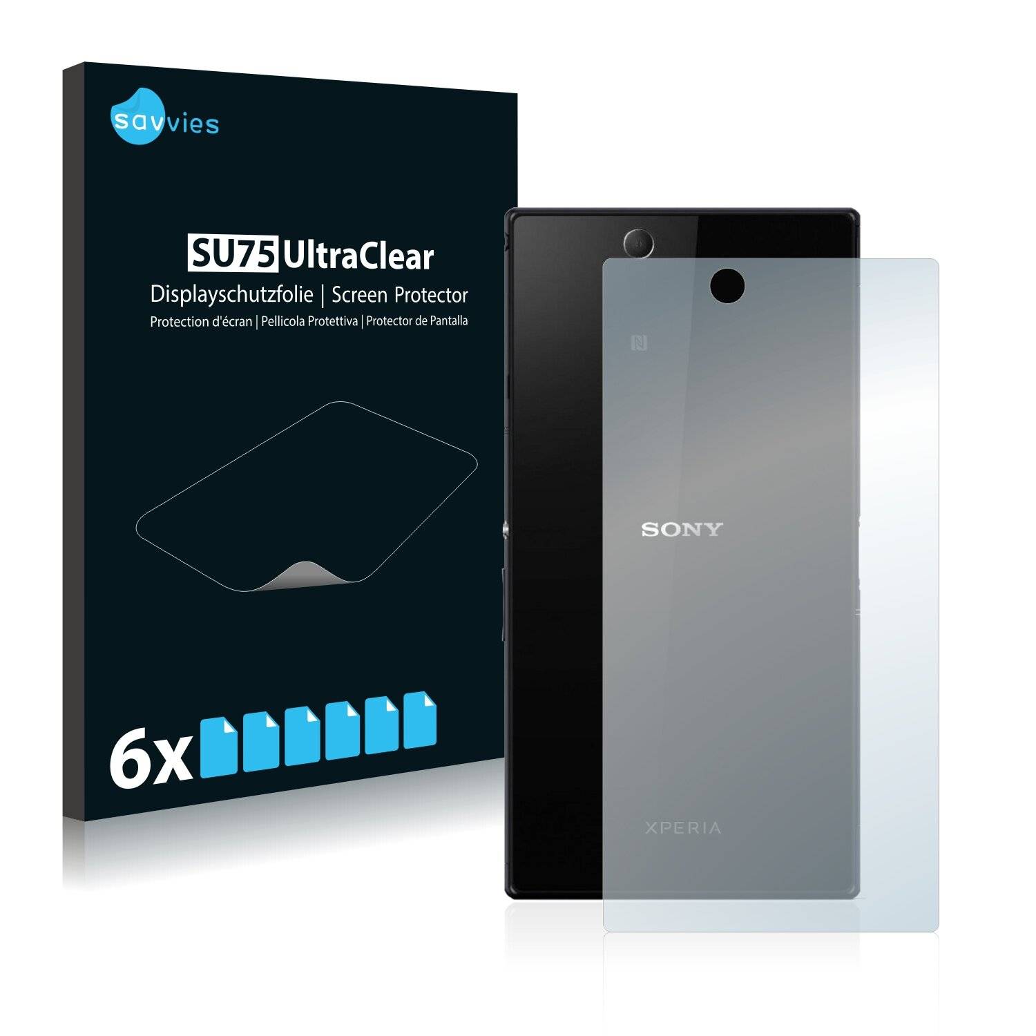 6x Savvies SU75 Displayschutzfolie für Sony Xperia Z Ultra C6833