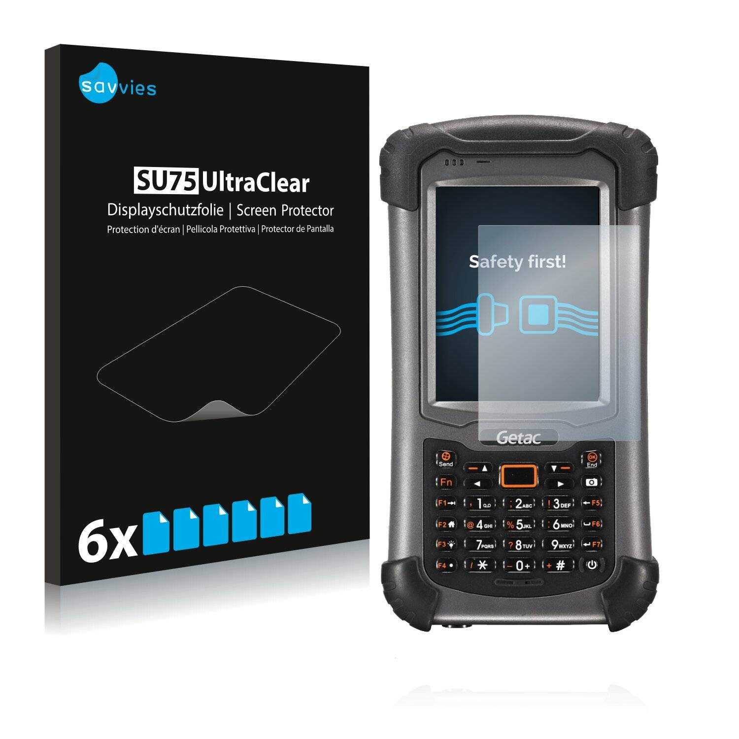 6x Savvies SU75 Displayschutzfolie für Getac