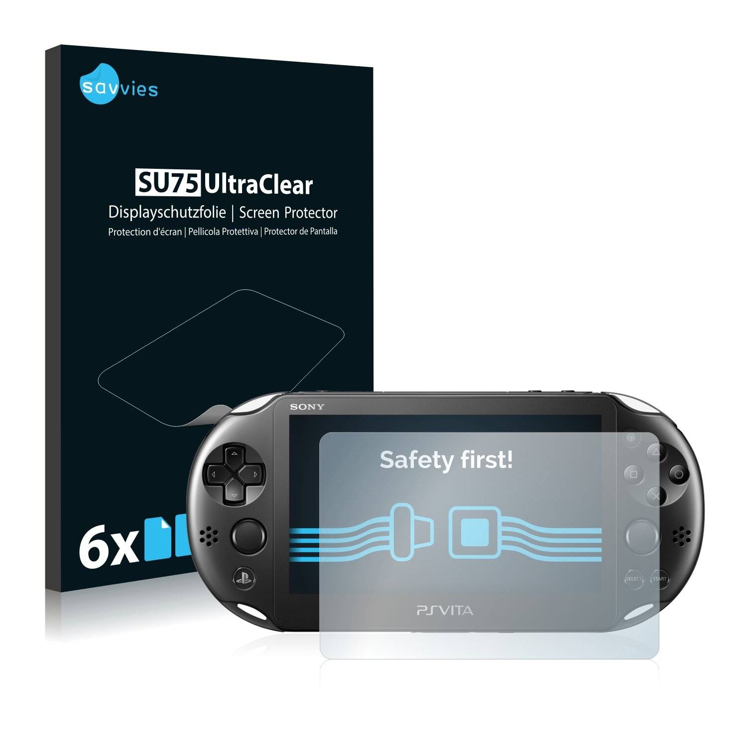 6x Savvies SU75 Displayschutzfolie für Sony Playstation PS Vita