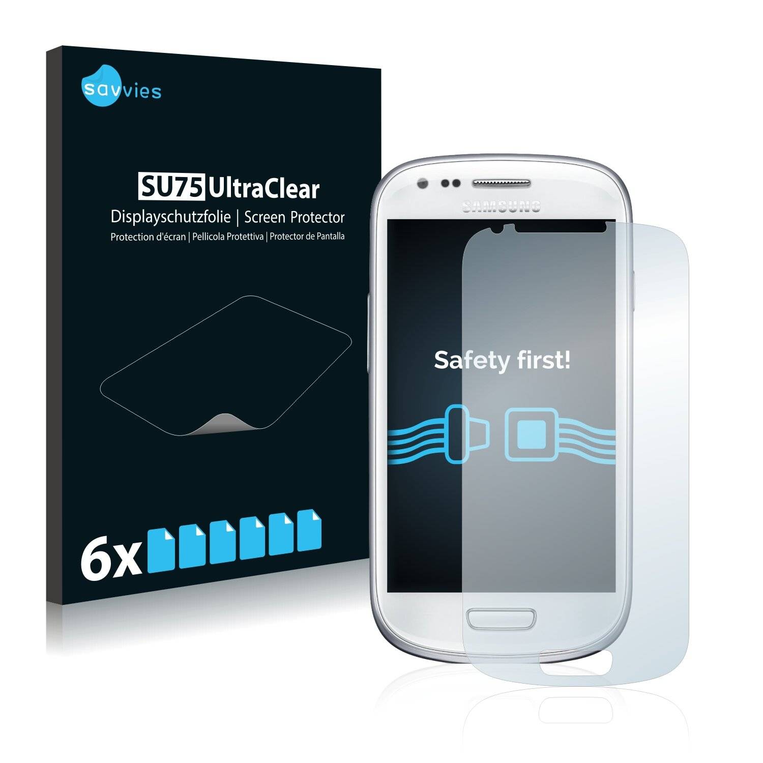6x Savvies SU75 Displayschutzfolie für Samsung Galaxy QS3 Mini Value Edition