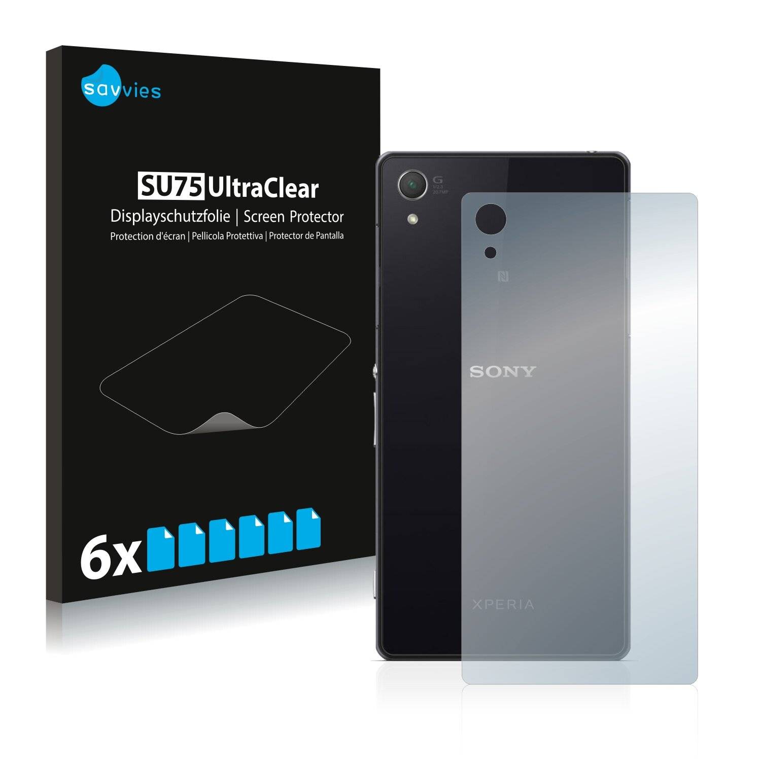 6x Savvies SU75 Displayschutzfolie für Sony Xperia Z2 D6503