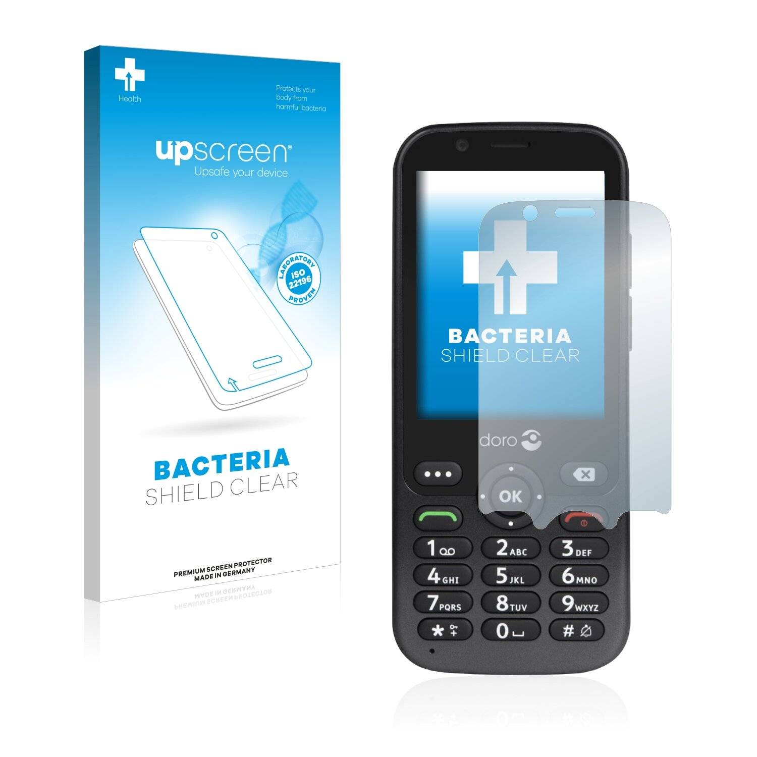 upscreen Bacteria Shield Clear Premium Antibakterielle Displayschutzfolie für Doro