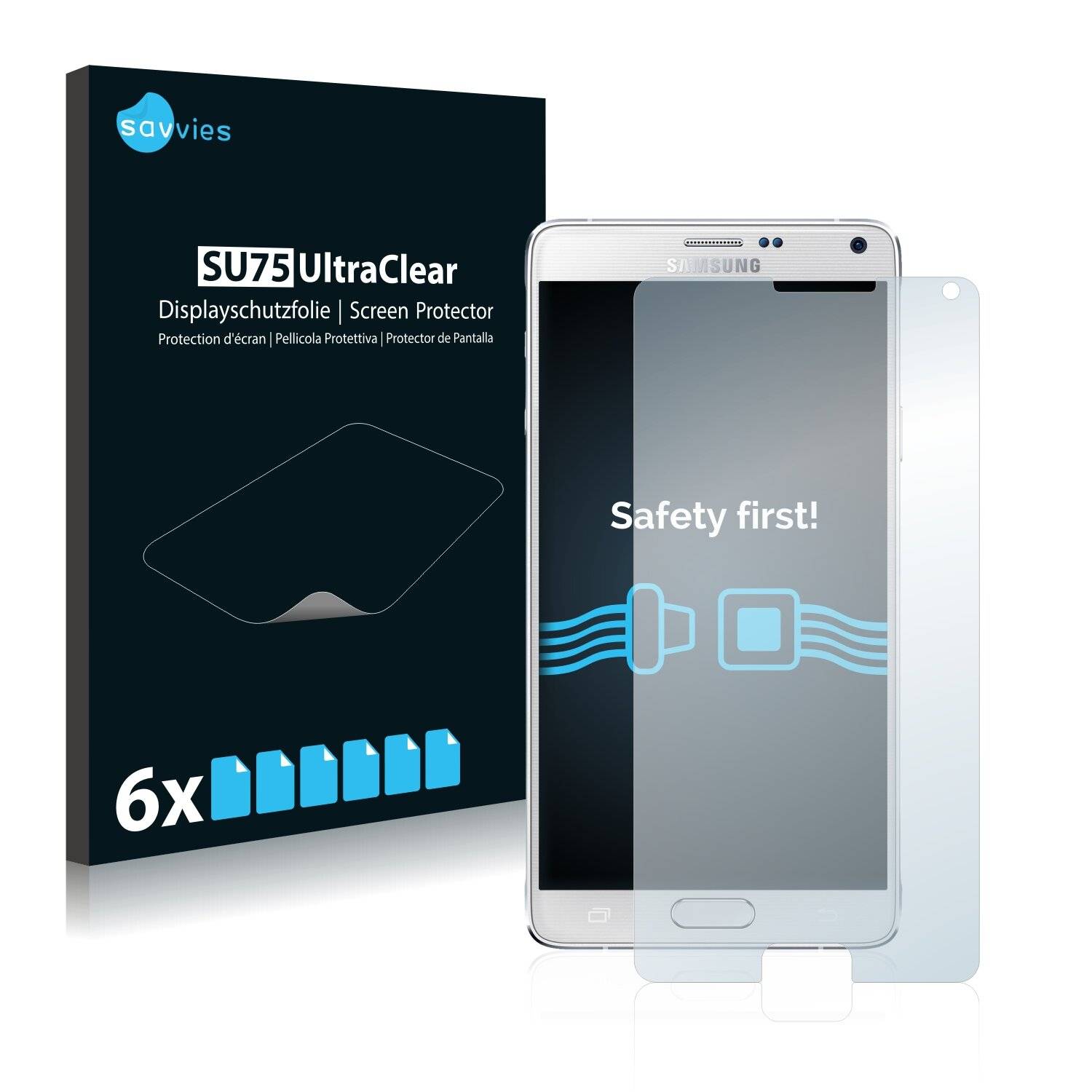 6x Savvies SU75 Displayschutzfolie für Samsung Galaxy Note