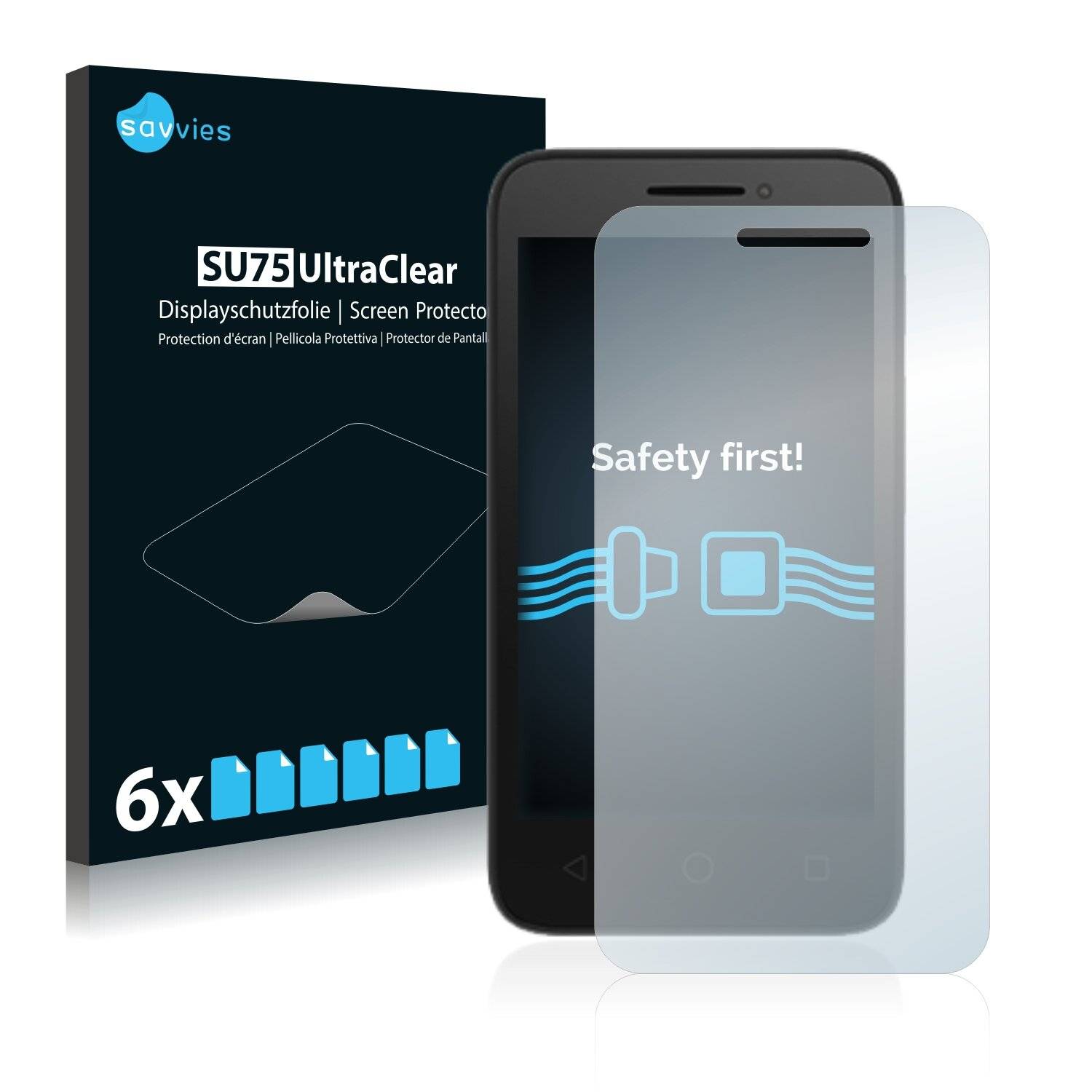 6x Savvies SU75 Displayschutzfolie für Alcatel Pixi 3 (4.0)