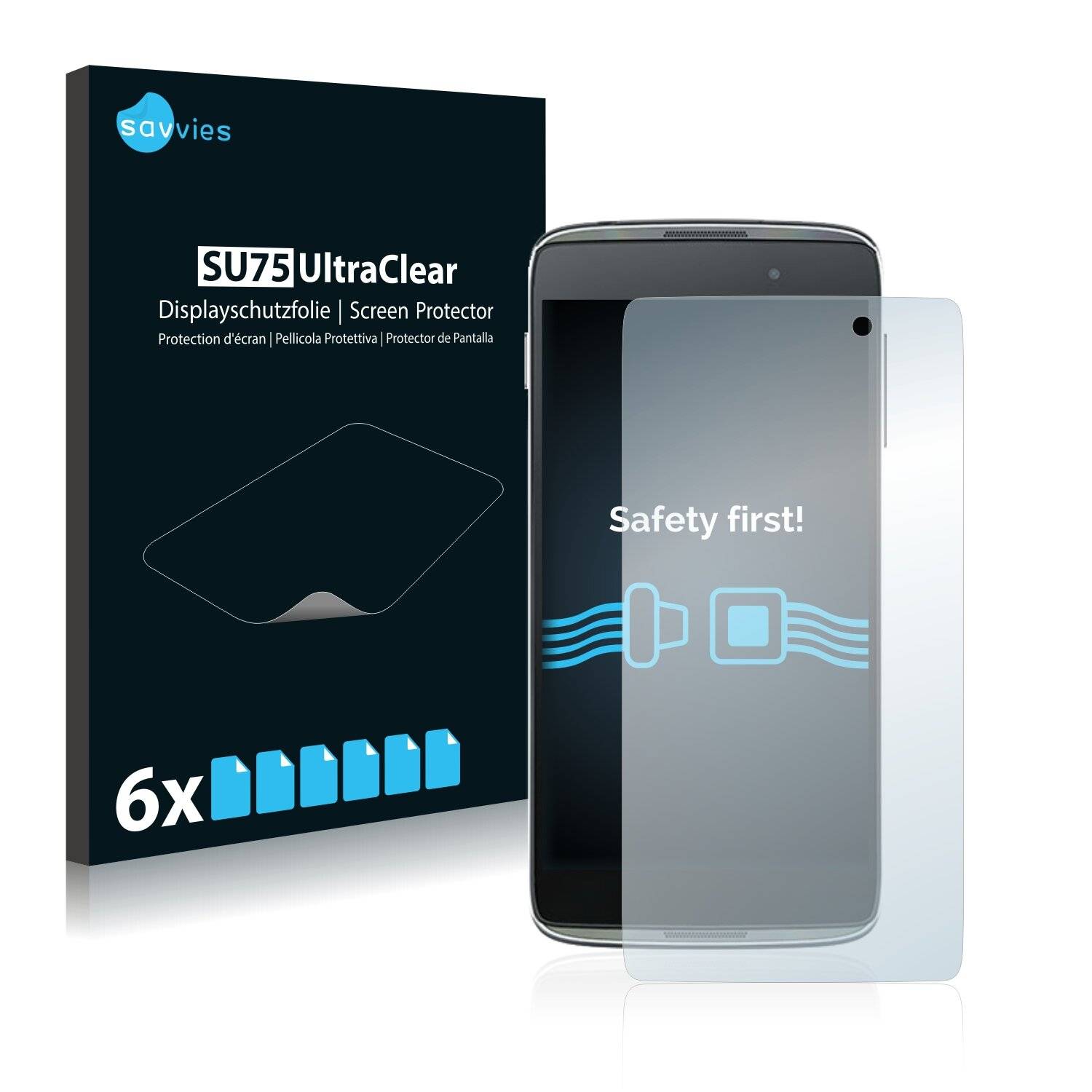 6x Savvies SU75 Displayschutzfolie für Alcatel One Touch Idol 3