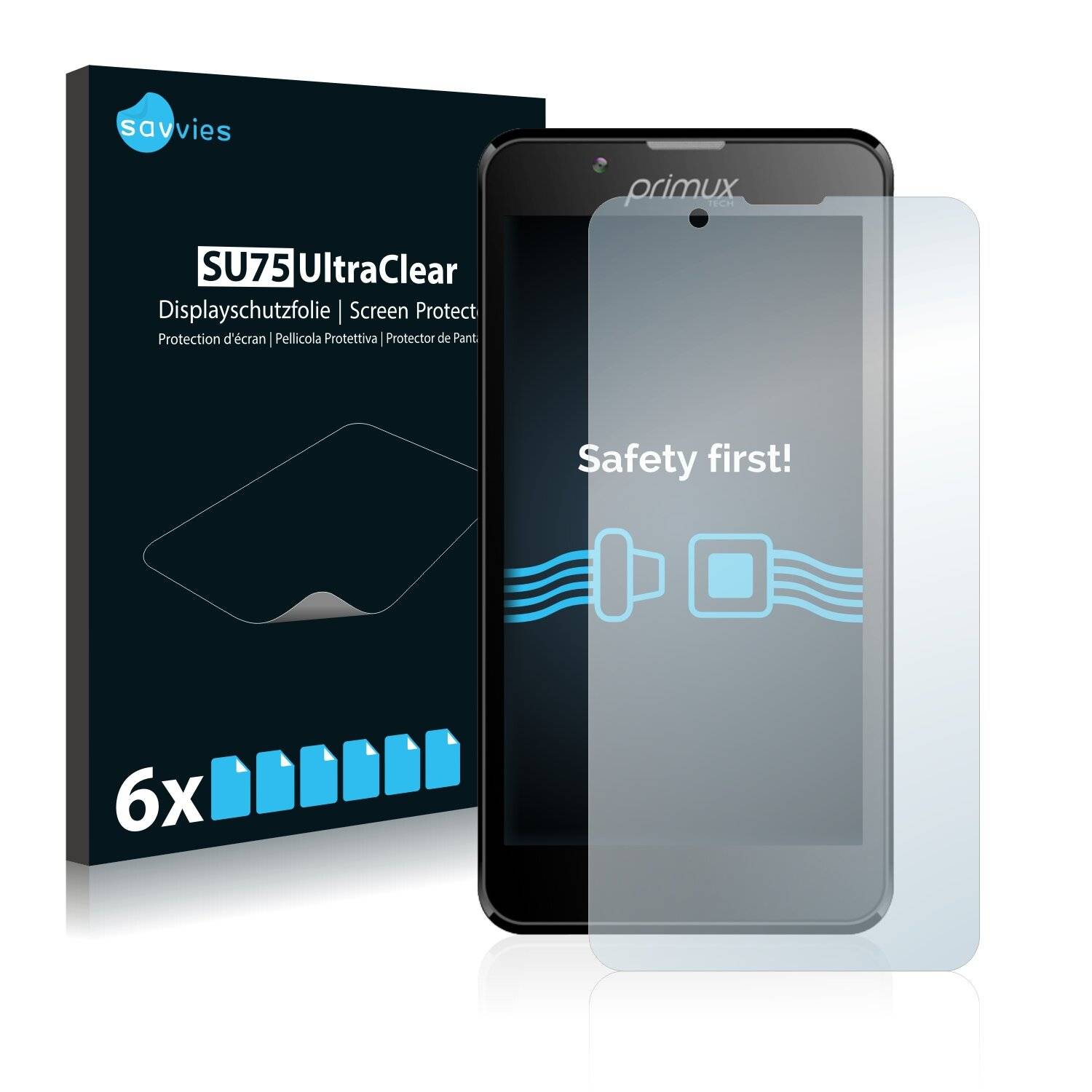 6x Savvies SU75 Displayschutzfolie für Primux Beta