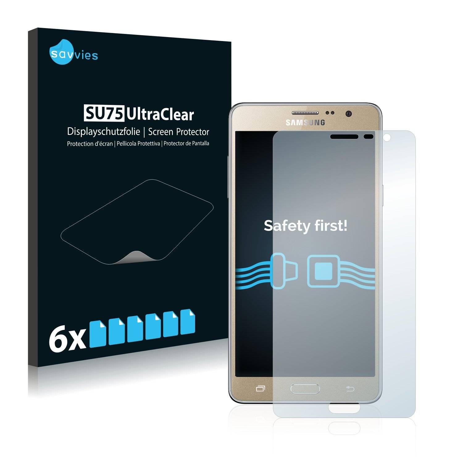 6x Savvies SU75 Displayschutzfolie für Samsung Galaxy On7