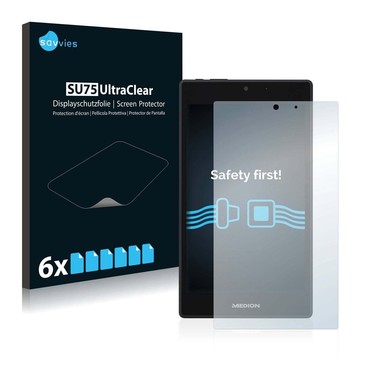 6x Savvies SU75 Displayschutzfolie für Medion Lifetab P7332 (MD