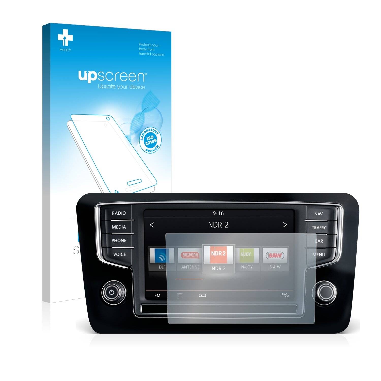 upscreen Bacteria Shield Clear Premium Antibakterielle Displayschutzfolie für Volkswagen
