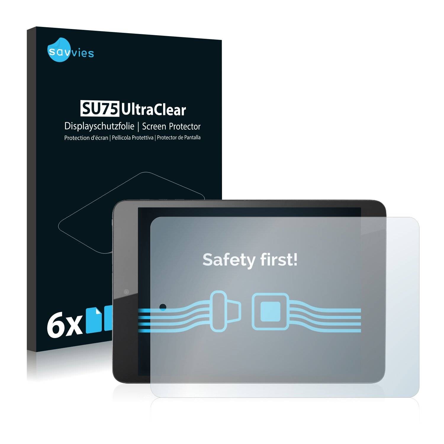 6x Savvies SU75 Displayschutzfolie für Brondi Shiny Tab