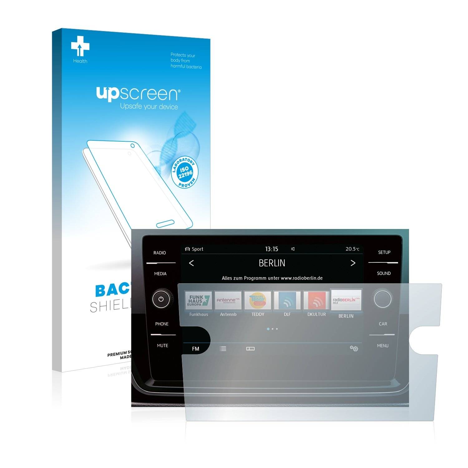 upscreen Bacteria Shield Clear Premium Antibakterielle Displayschutzfolie für Volkswagen