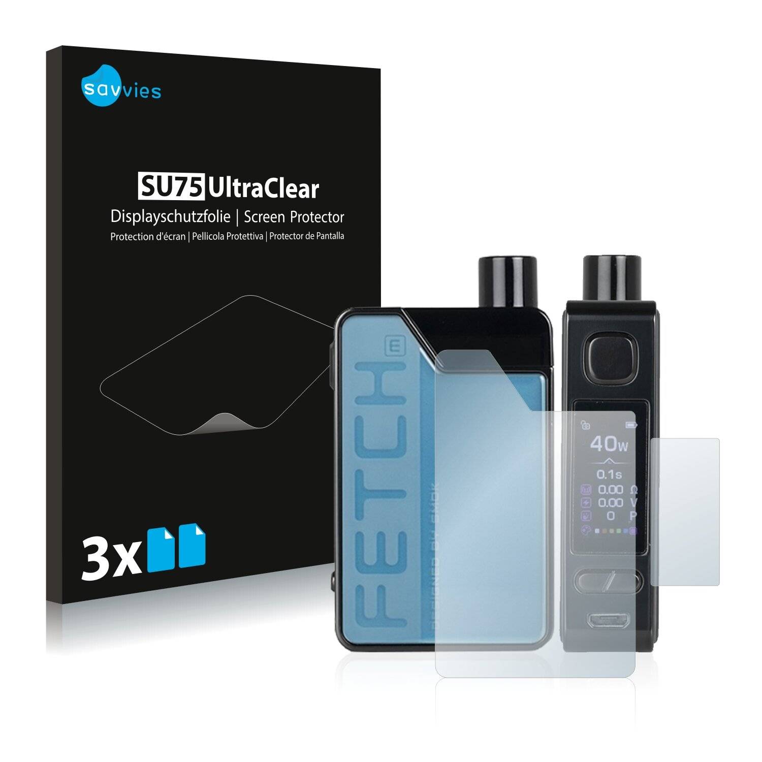 6x Savvies SU75 Displayschutzfolie für Smok Fetch Mini