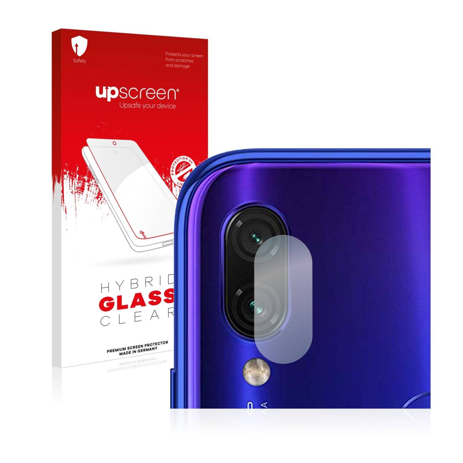 upscreen Hybrid Glass Clear Premium Schutzglas Folie für Xiaomi Redmi Note 7S (NUR