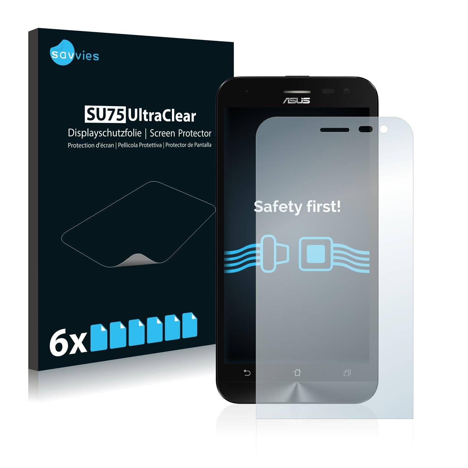 6x Savvies SU75 Displayschutzfolie für Asus ZenFone 2 Laser