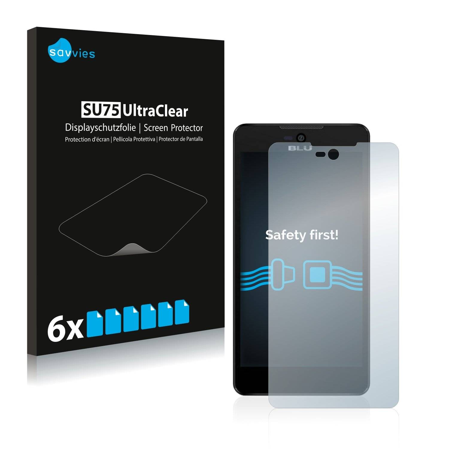 6x Savvies SU75 Displayschutzfolie für BLU Studio C 5 +