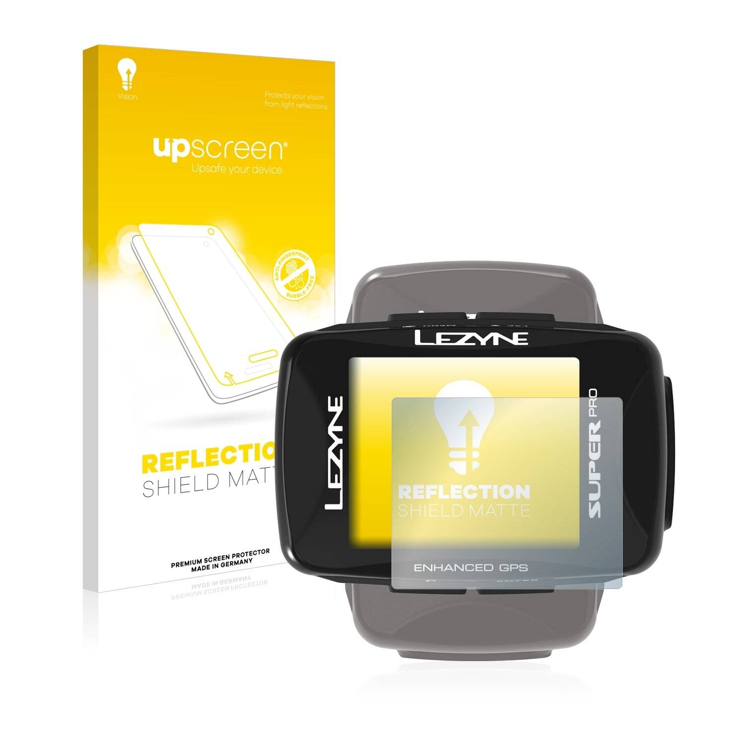 upscreen Reflection Shield Matte Premium Displayschutzfolie für Lezyne Super Pro