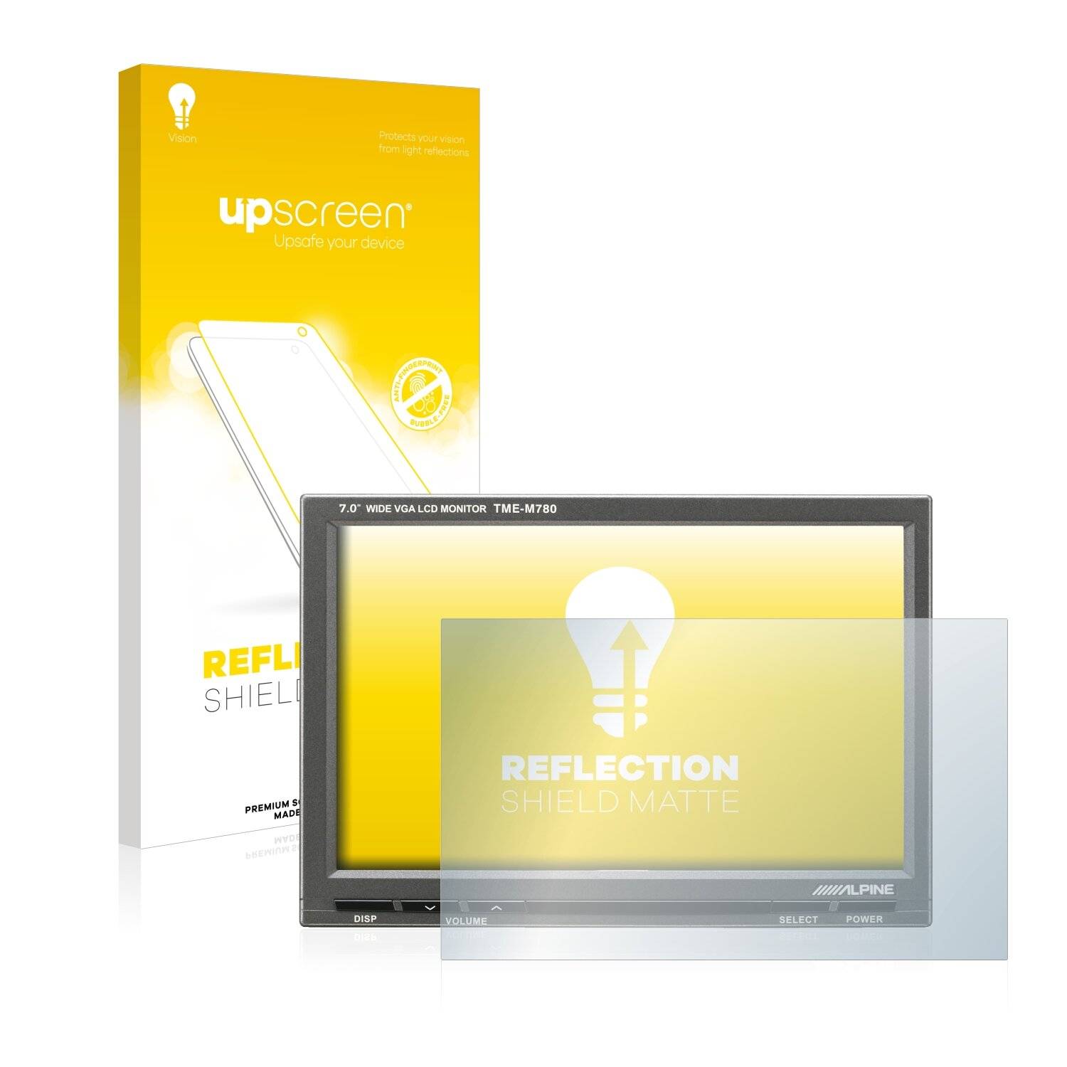 upscreen Reflection Shield Matte Premium Displayschutzfolie für Alpine TME-M780EM