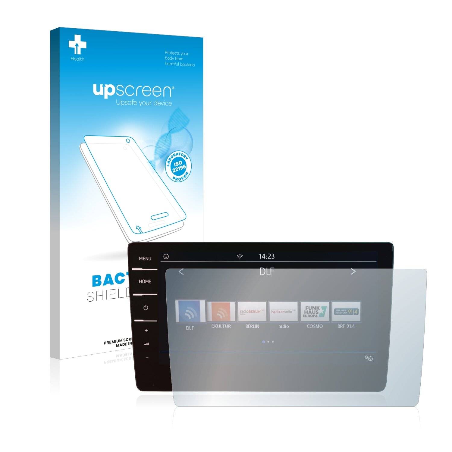 upscreen Bacteria Shield Clear Premium Antibakterielle Displayschutzfolie für Volkswagen