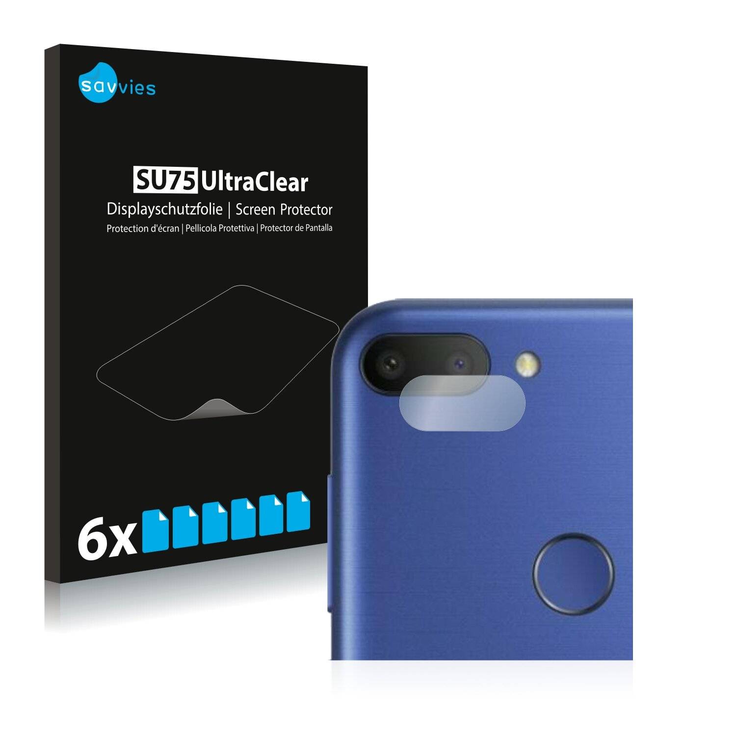 6x Savvies SU75 Displayschutzfolie für Alcatel 1S 2019 (NUR