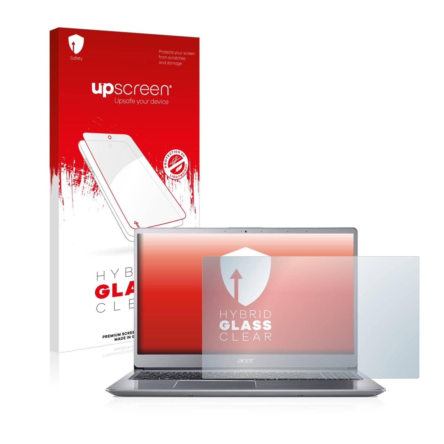 upscreen Hybrid Glass Clear Premium Schutzglas Folie für Acer Swift 3