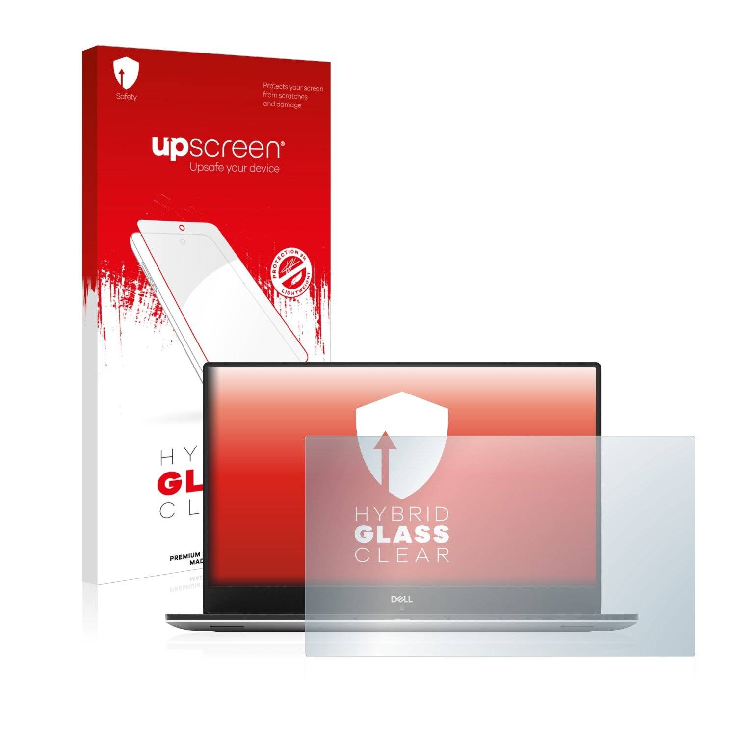 upscreen Hybrid Glass Clear Premium Schutzglas Folie für Dell XPS 15 9570