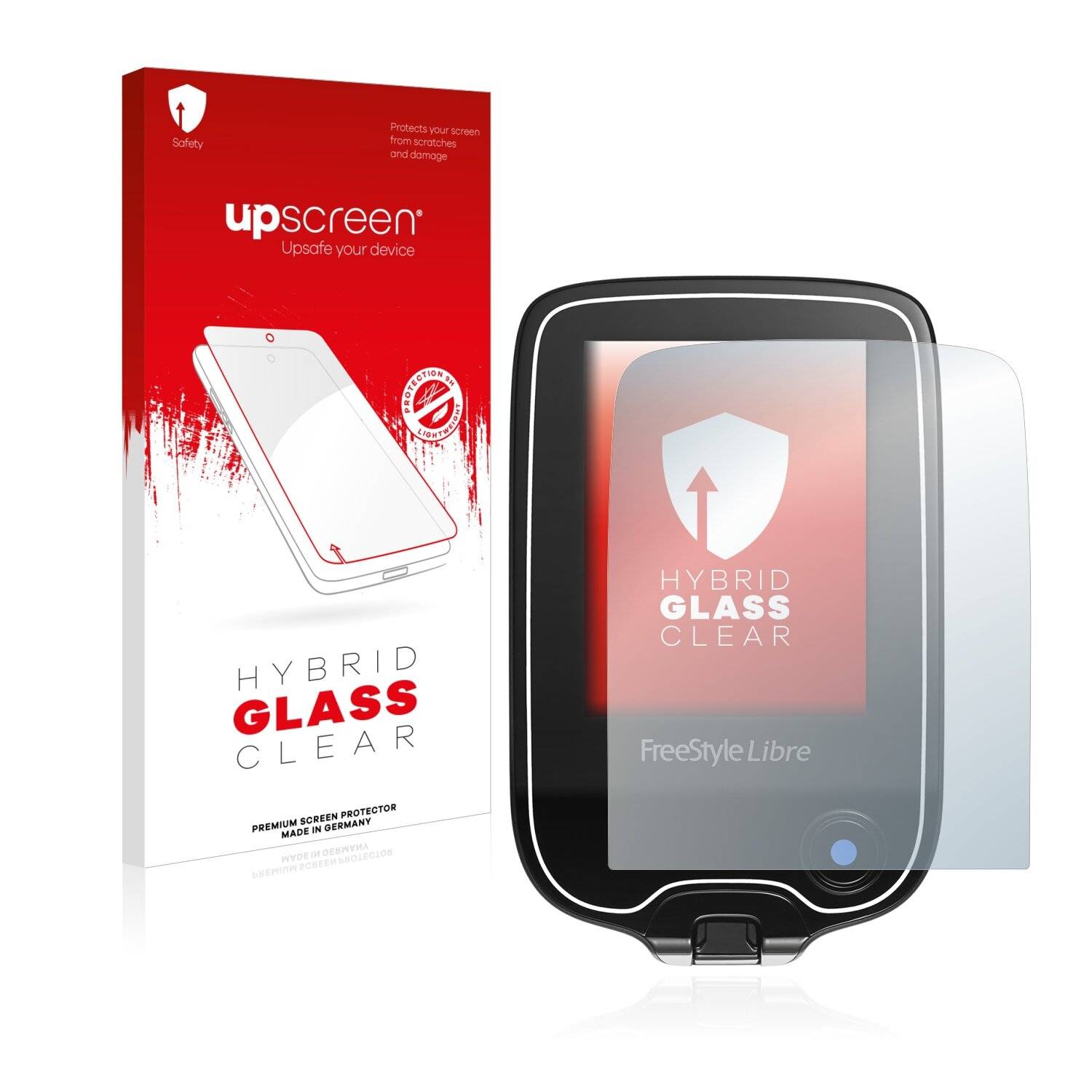 upscreen Hybrid Glass Clear Premium Schutzglas Folie für Freestyle Libre