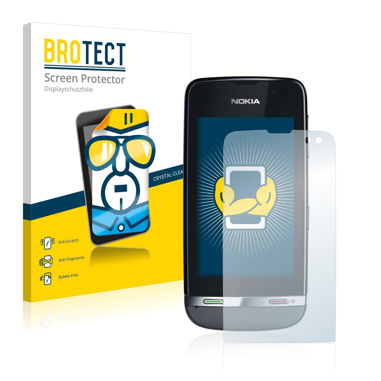 2x BROTECT HD-Clear Displayschutzfolie für Nokia Asha