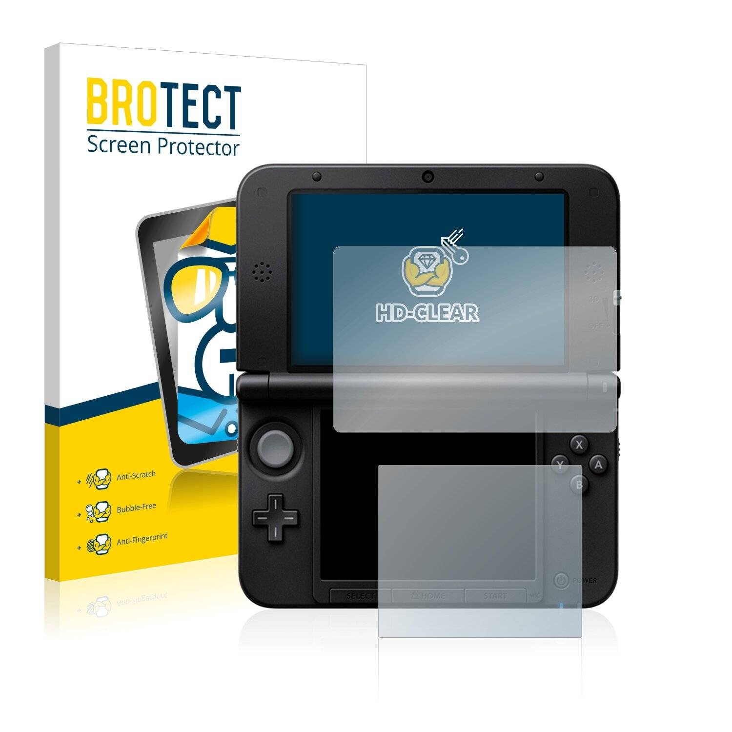 2x BROTECT HD-Clear Displayschutzfolie für Nintendo 3DS XL
