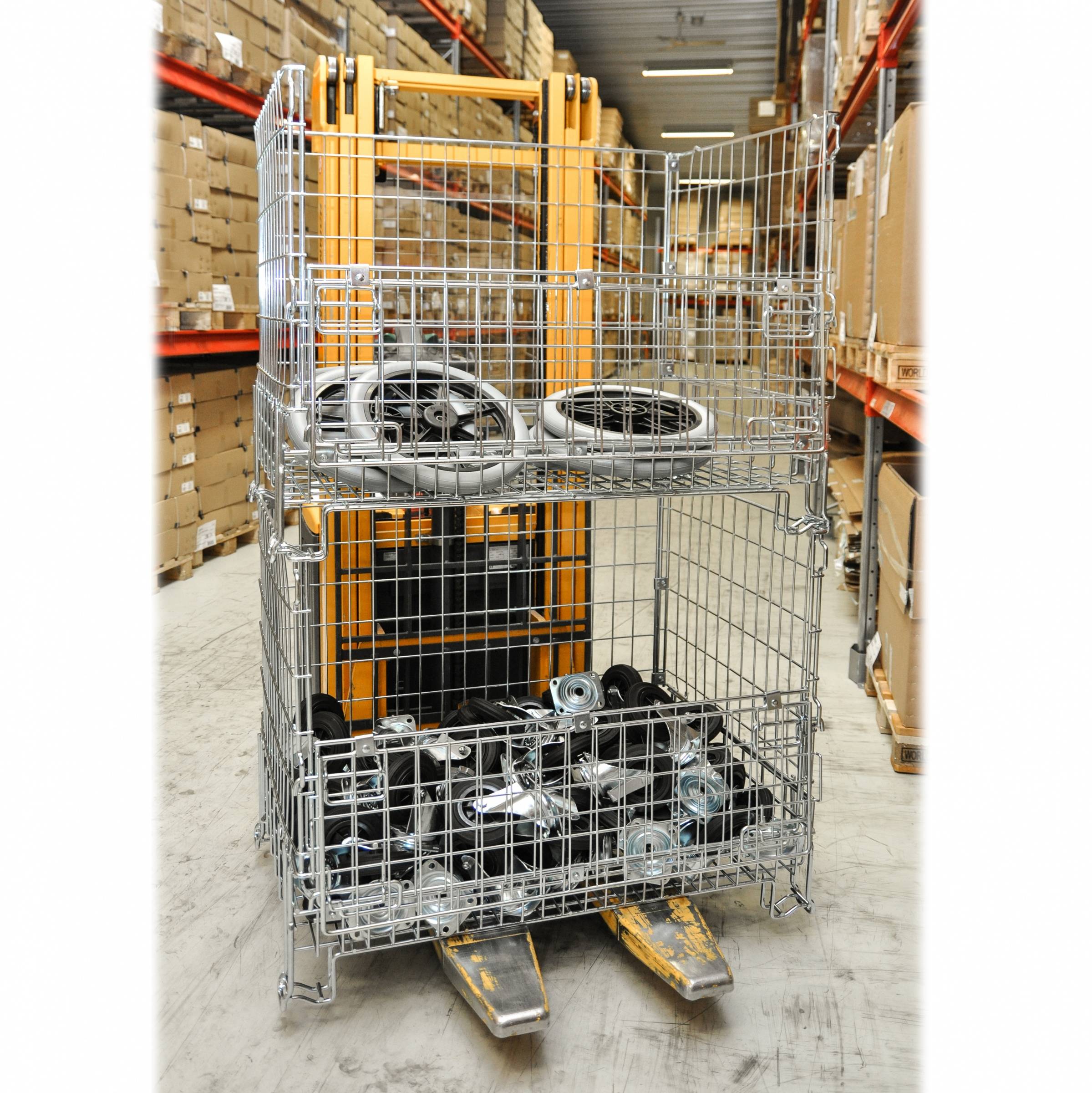 Kongamek Gitterbox verzinkt 860x580x680mm vorne halb zu öffnen 300kg Tragkraft