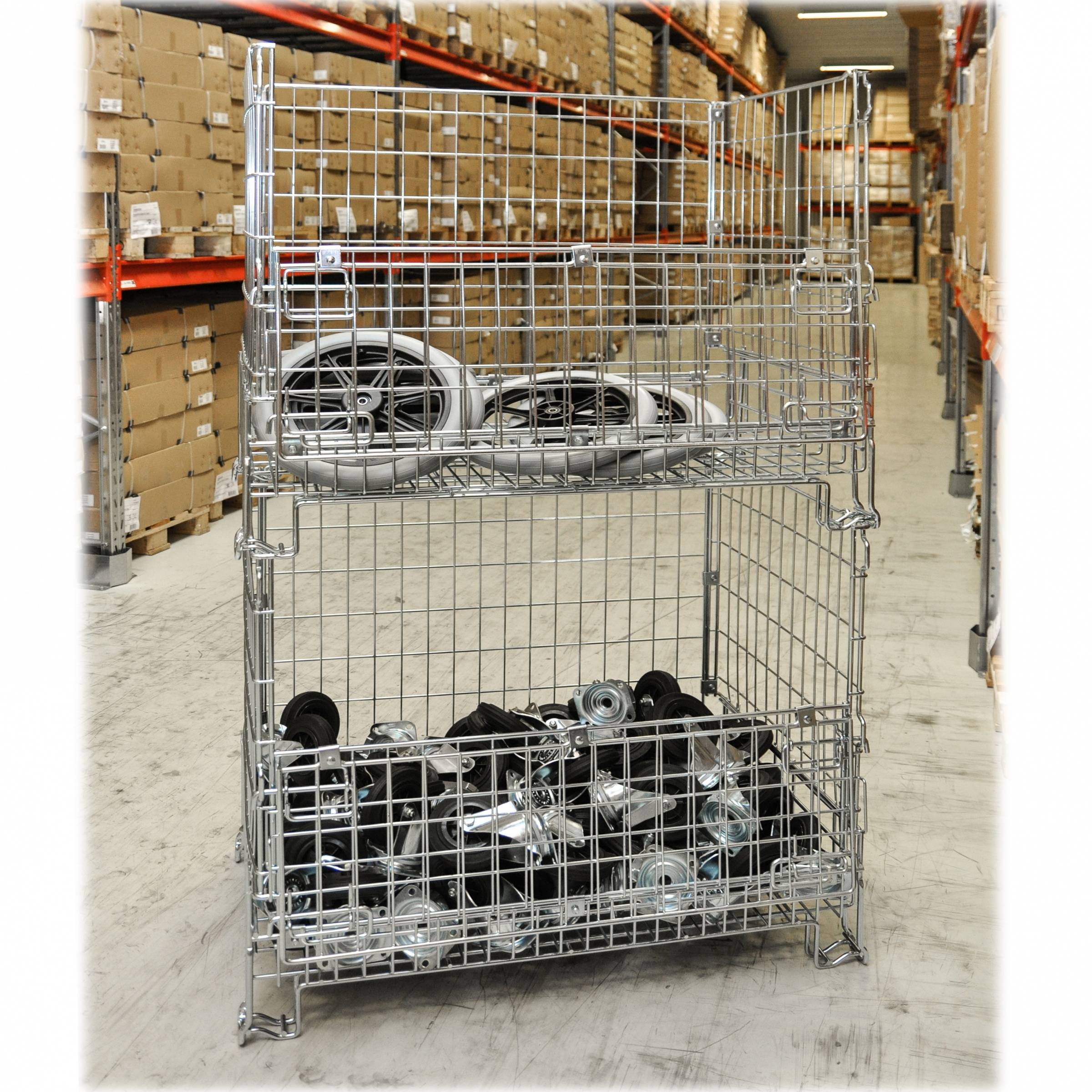 Kongamek Gitterbox verzinkt 860x580x680mm vorne halb zu öffnen 300kg Tragkraft