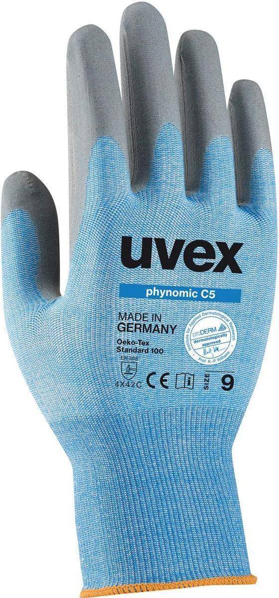 Handschuhe Uvex Phynomic C5, Widerstandsfähigkeit gegen Sägen, Größe 10