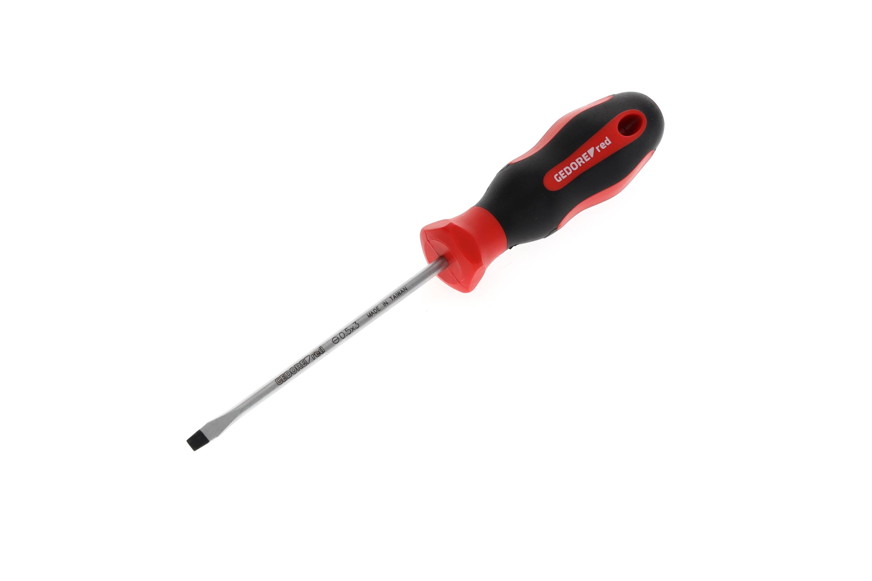 GEDORE red Schraubendreher Schlitz, Schraubenzieher, 2-Komponenten-Griff, Länge 145 mm, Werkzeug, R3