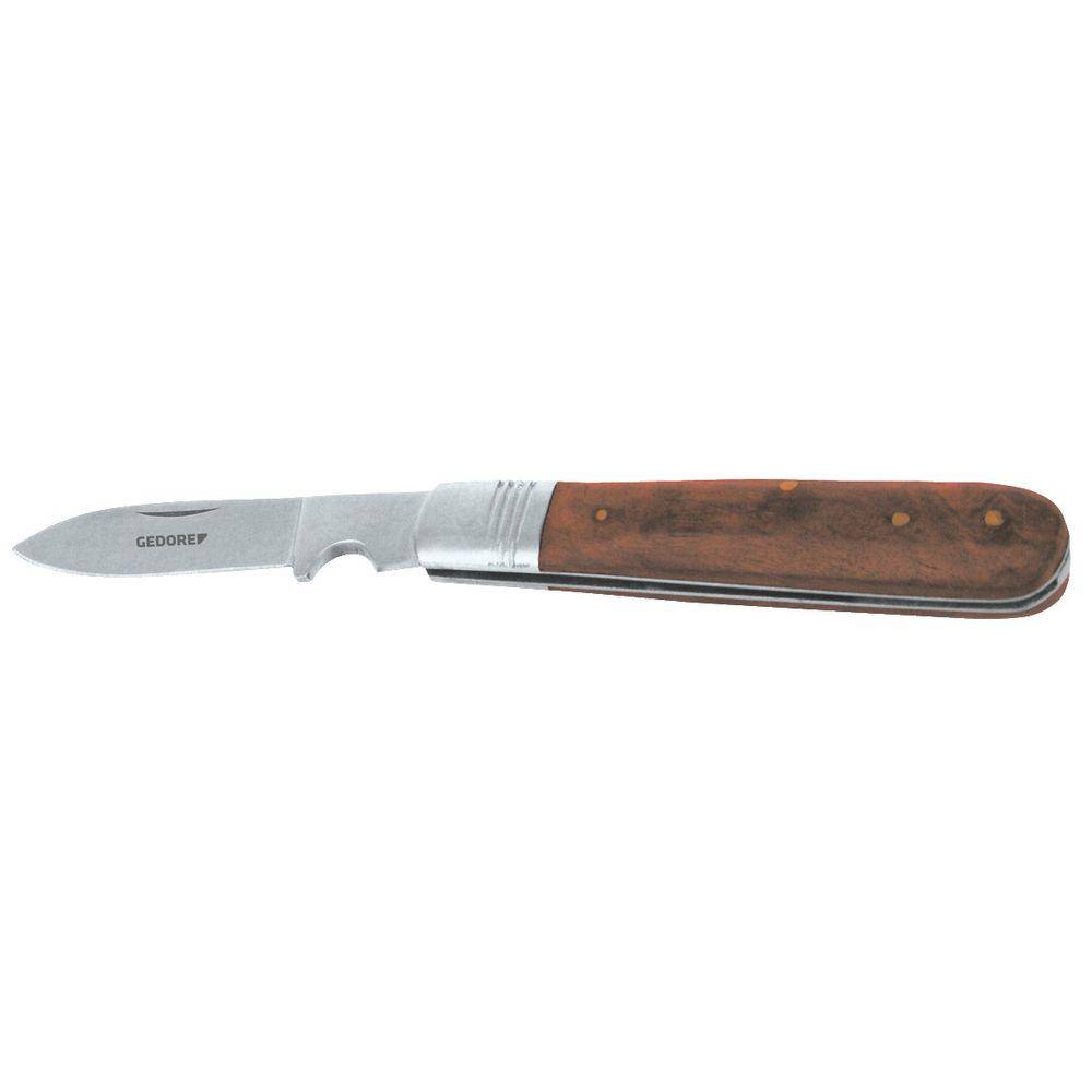 Gedore Kabelmesser - mit Abisolierer und klappbarer Klinge (C70 Kohlenstoffstahl) - Klingenlänge 90 mm