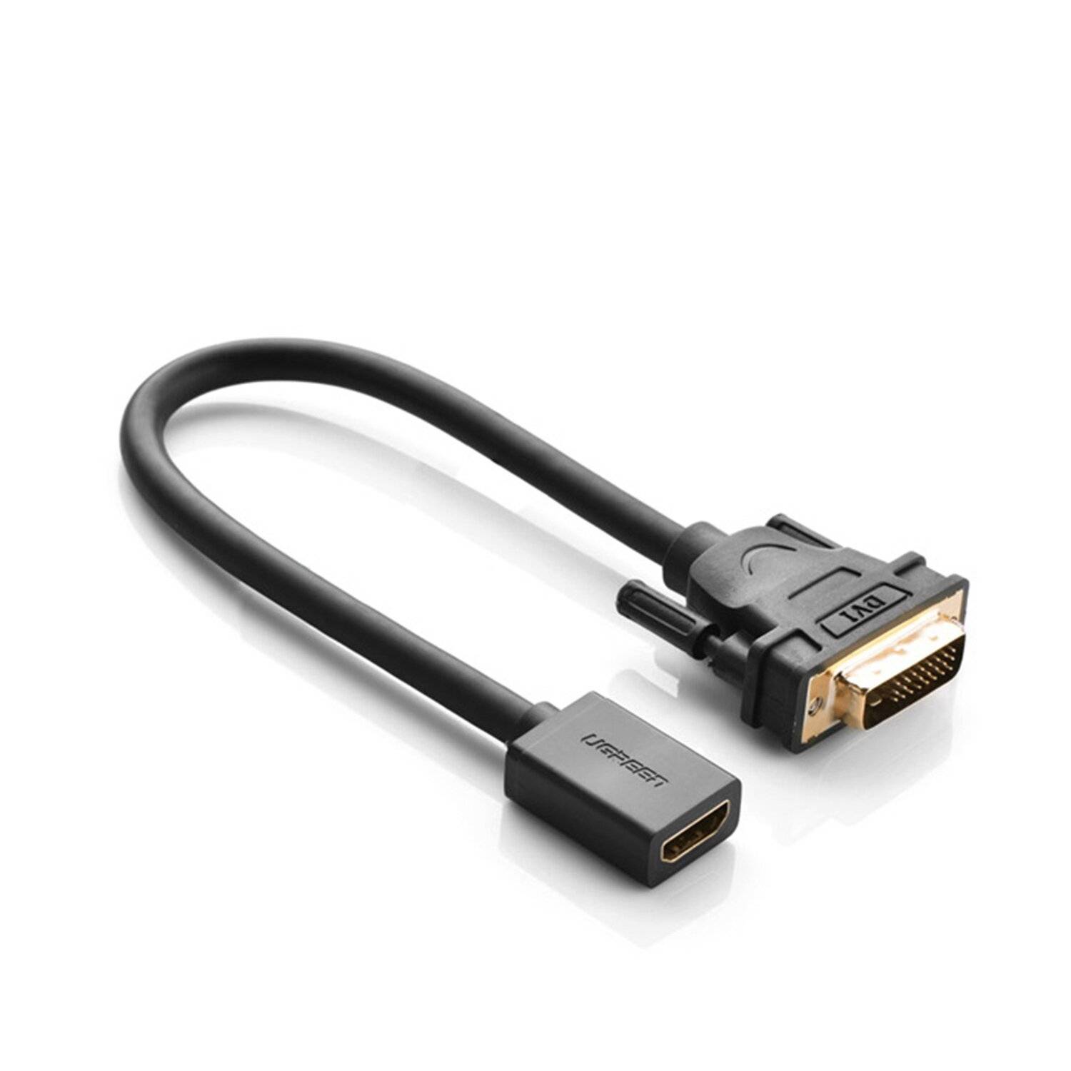 Ugreen Kabel Adapterkabel DVI (männlich) - HDMI (weiblich) 0,15m schwarz (20118)