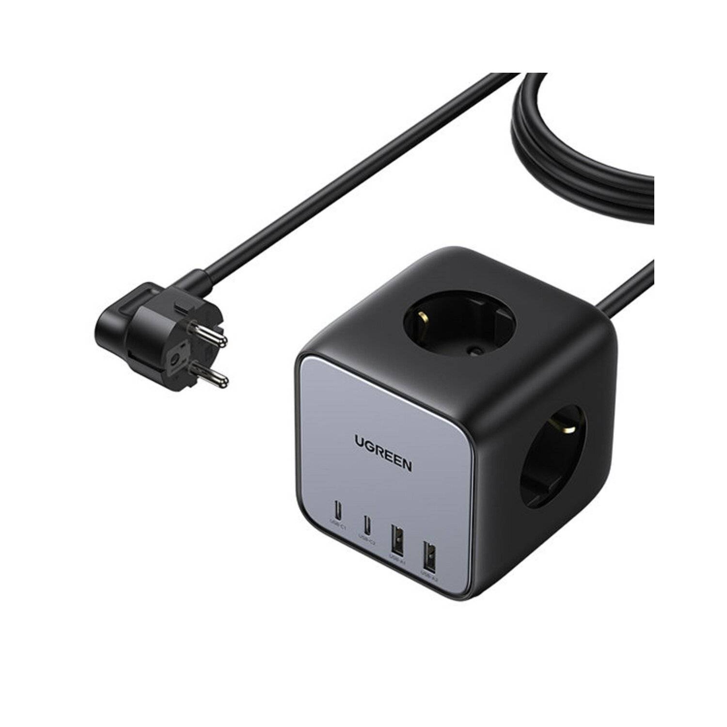 Ugreen Cube Steckdosenleiste 65W USB / USB C + 3x AC-Buchse schwarz (CD268)