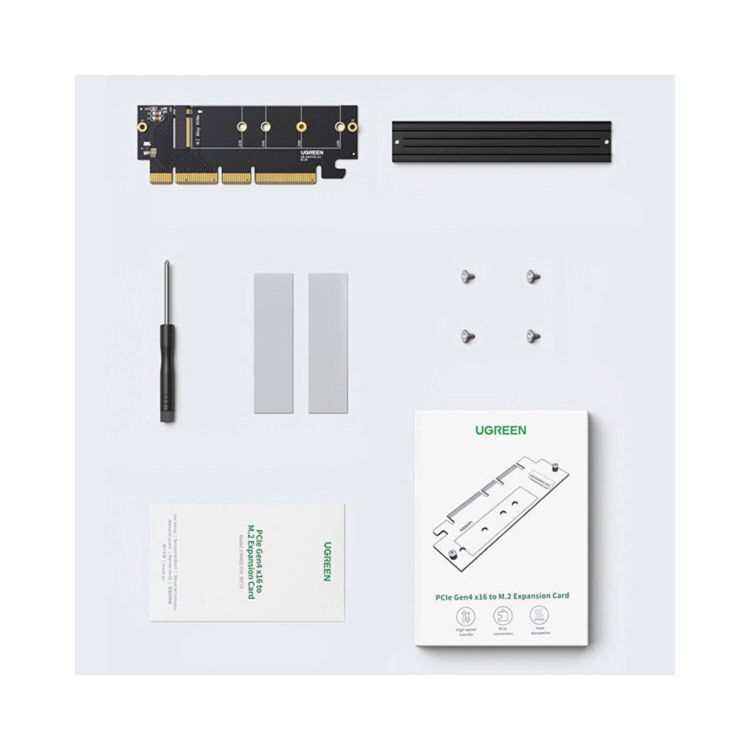 Ugreen Erweiterungskartenadapter PCIe 4.0 x16 auf M.2 NVMe M-Key schwarz (CM465)