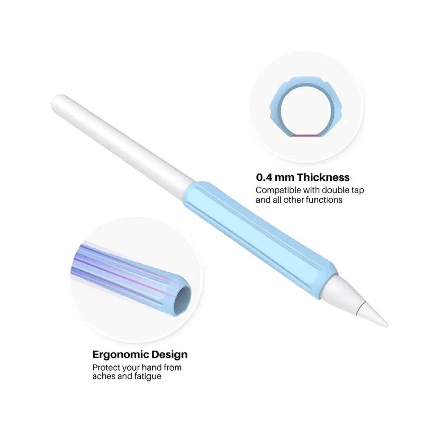 3 Stück Silikonhalter Set von Silikonhaltern für Tochpens, Hellblau, Mitternachtsblau, Schwarz