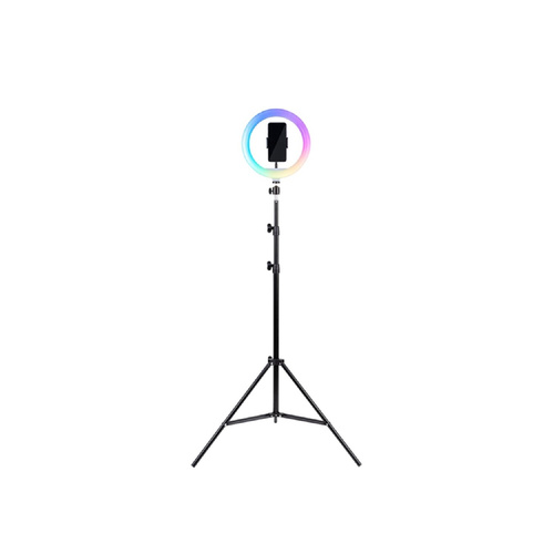 HAVIT ST7026 Selfie Stick Farbige LED Hintergrundbeleuchtung 72-210cm Halterung Schwarz
